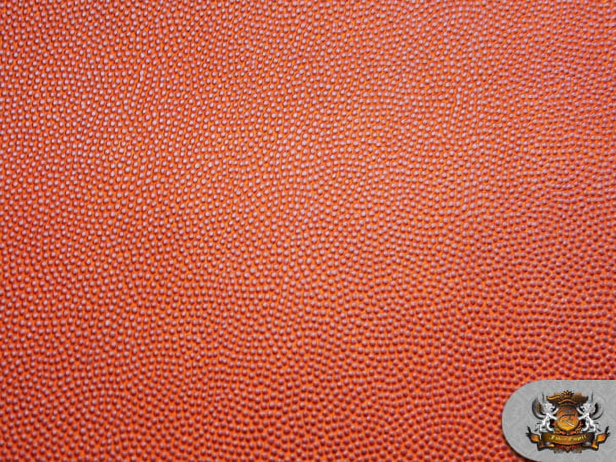 Vinyl Basketball ORANGE Fake Leather Upholstery Fabric / 54" Wide / Sold by the Yard