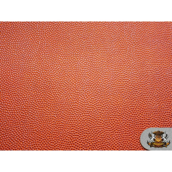 Vinyl Basketball ORANGE Fake Leather Upholstery Fabric / 54" Wide / Sold by the Yard