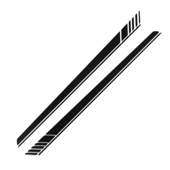 Vinyl Body Decals Sports Racing Long Universal DIY Styling Car Stickers Stripe for 4PCS 220X14cm,4 x plaid stripe stickers,black