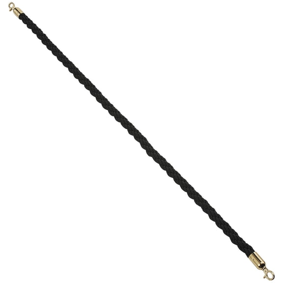 Global Industrial Black Vinyl Braided Rope 59"" With Ends For Portable Gold Post