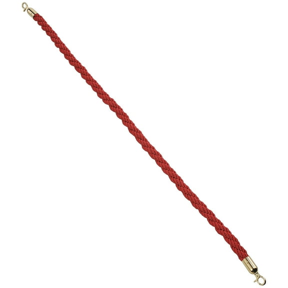 Global Industrial Red Vinyl Braided Rope 59"" With Ends For Portable Gold Post