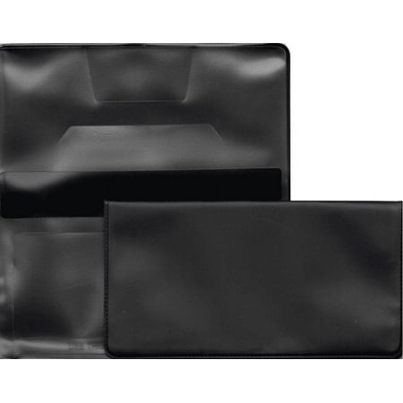 Vinyl Checkbook Cover for Top Tear Personal Checks (Lux Black)