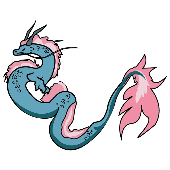 Vinyl Chinese Mythological Creature Decoration 21" x 28" Legendary Dragon Design Multicolored Kids Bedroom Nursery Art Wall Decal - Removable Home Living Room Giant Serpentine Monster Wall Sticker