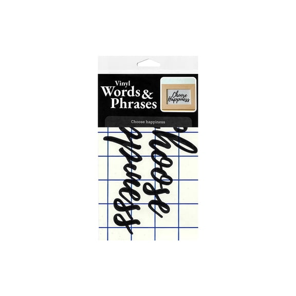 Vinyl Choose Happiness Blk 4.5x8.25"