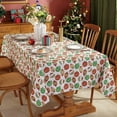 thumbnail image 1 of Vinyl Christmas Tablecloth with Flannel Backed Rectangle 60 x 102 Inch Xmas Balls Waterproof Wipe Clean Plastic Table Cloth, Heavy Weight Table Cover for Winter Dining, Party, Indoor, Outdoor, White, 1 of 5