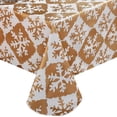 thumbnail image 1 of Vinyl Christmas Tablecloth with Flannel Backing 60 x 120 Inch, Snowflake Waterproof Plastic Table Cloth,Heavy Duty Table Cover for Xmas Winter New Year Holiday Dinner, Gold, 1 of 6