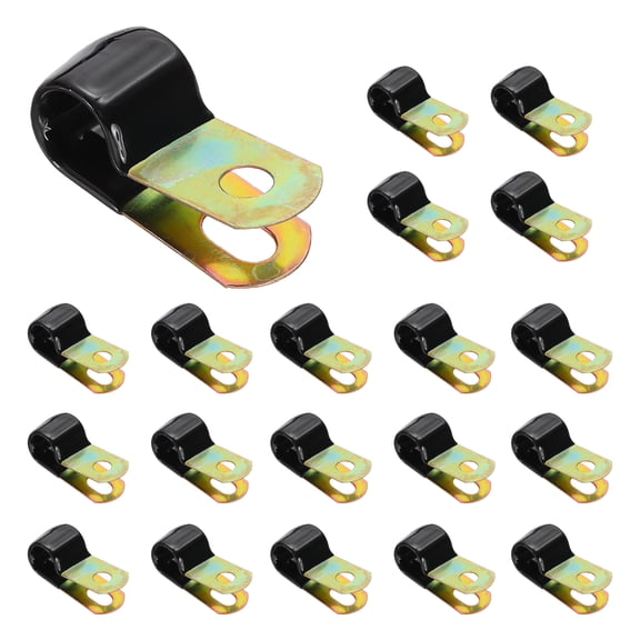 Vinyl Coated Cable Clamps Galvanized Steel Metal Cable Clips Rubber Cushion Insulated Pipe Clamps 1/2"