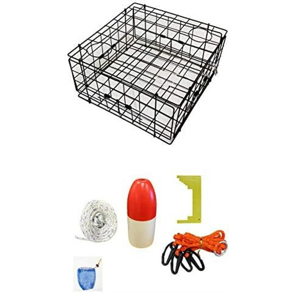 Vinyl Coated Crab Trap & Accessory kit (100' Non-Lead Sinking line,Caliper,Harness,Bait Bag & 11" Float) S60+CAS1$$Sport & Recreation Other