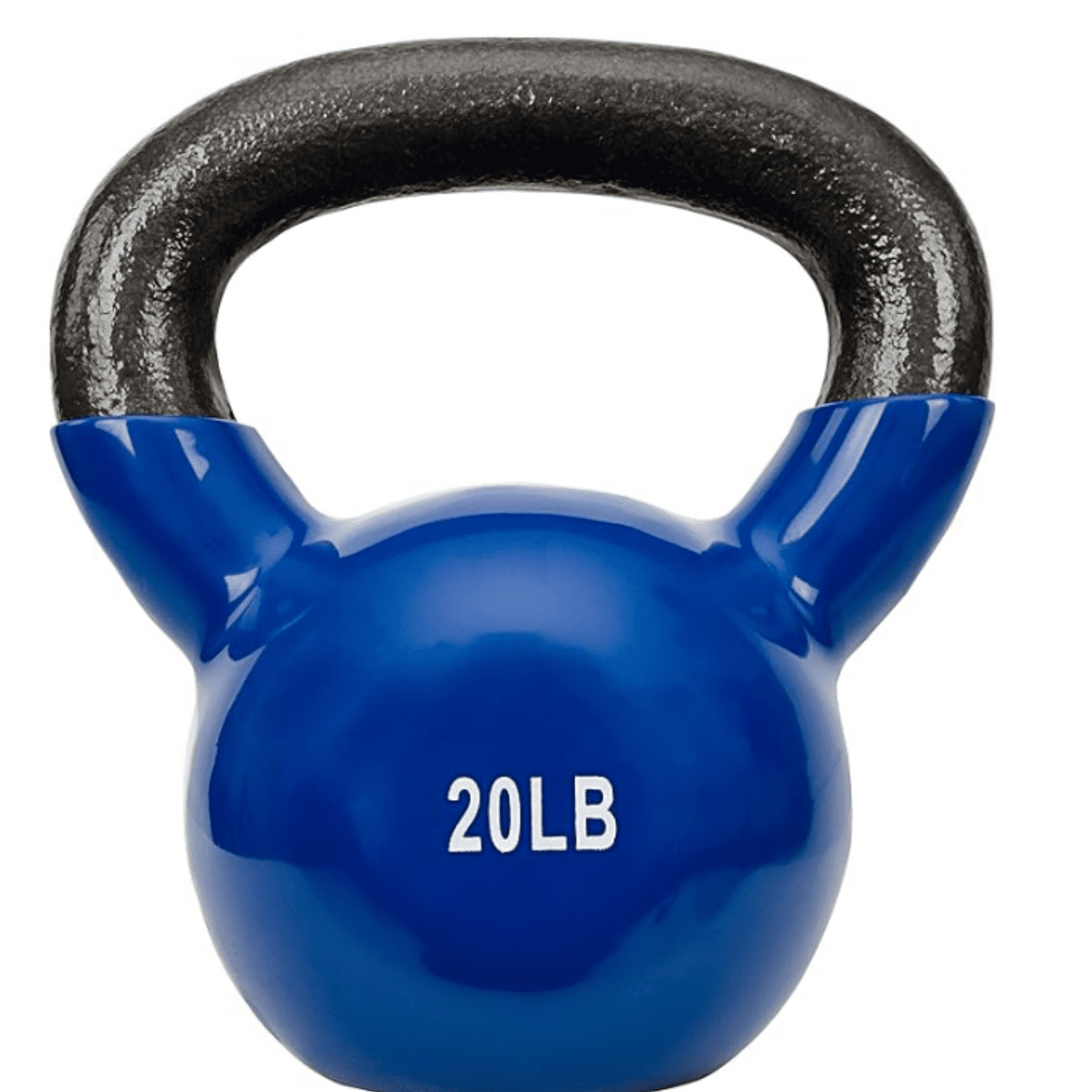 Ader 15 Lb Vinyl Kettlebell - Blue, Vinyl Coated For Floor Protection