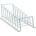 thumbnail image 1 of Vinyl Coated Kitchen Wire Lid Plate Rack, 8 dividers, Great for Storing Plates, Lids, Kitchen Organization, White, 1 of 4
