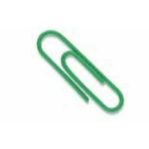 Vinyl Coated Paper Clips #1 Standard Size 100 Pack GREEN ()
