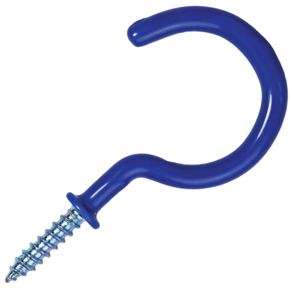 Vinyl Coated Screw-in Ceiling Hooks Cup Hooks 2.9 Inches Screw Hooks 30 Pack (Blue)