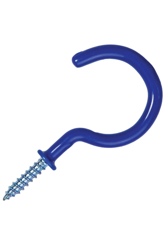 Vinyl Coated Screw-in Ceiling Hooks Cup Hooks 2.9 Inches Screw Hooks 30 Pack (Blue)