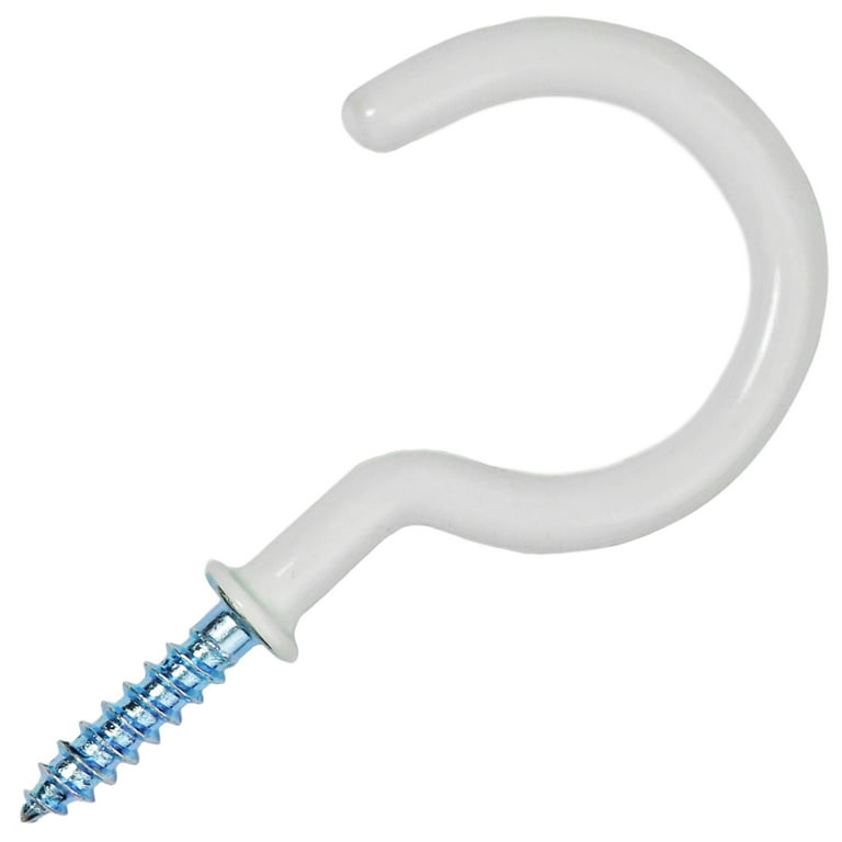 Vinyl Coated Screw-In Ceiling Hooks Cup Hooks 2.9 Inches Screw Hooks 30 Pack (White)