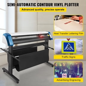 53 Inch Vinyl Cutter Machine with Floor Stand, Semi-Automatic Contour Cutting Plotter, Optical Eye, LED Panel, U-Disk Offline Control, SignMaster Software for Signs, Decals and Heat Transfer Vinyl