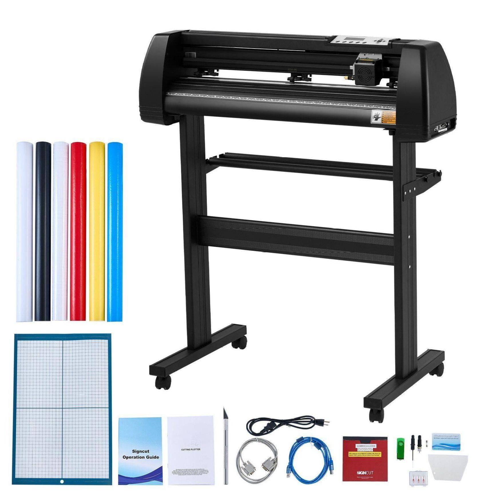Vinyl Cutter Machine 28 Inch, Cutting Plotter Bundle with SignMaster Software, Adjustable Force & Speed, Stepper Motors, for Signs, Stickers, Heat Transfer Vinyl - Windows Compatible