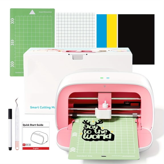 Vinyl Cutter Machine, Upgrade Cutting Machine Glee for DIY Joy, Portable Smart Cutting Tool for Crafter, Sticker Decal Maker Printing for Family & School Fun Projects and Decorations, Pink