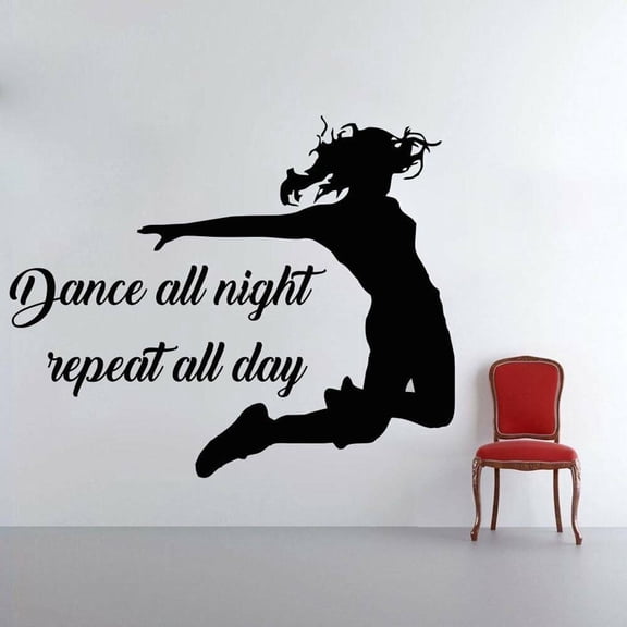 Vinyl Dancing Girl Design Home Decor Decal Wall Sticker for Girls Bedroom Waterproof Wall Decoration Decals Posters Quote 51x42cm