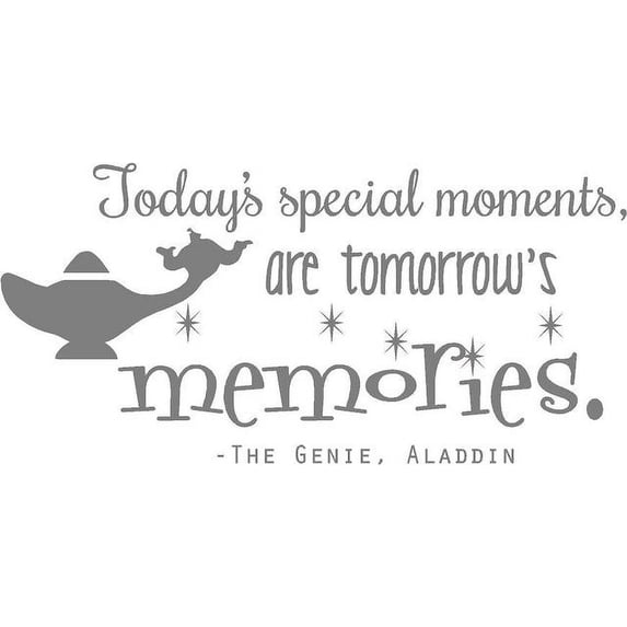 Vinyl Decal: Aladdin Movie Decal - Kid's Vinyl Wall Decor | Genie Quote - 20"x10"