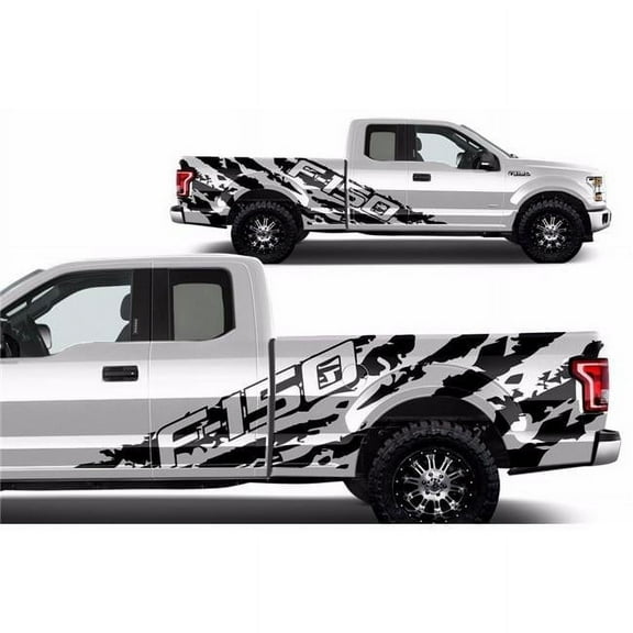 Vinyl Decal Graphics F 150 Wrap Kit for 2015 2017 Ford F 150 - Matte Black