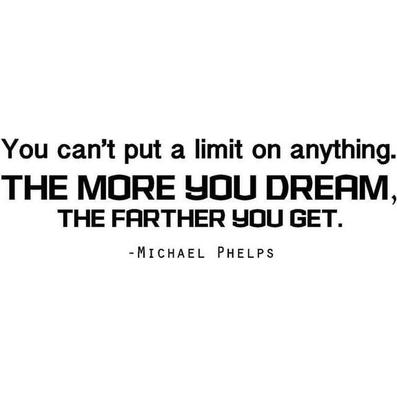 Vinyl Decal: Michael Phelps Vinyl Wall Decal - USA Olympics Pick and Peel Sticker - Swimming Quote - 20"x5" [OL3]