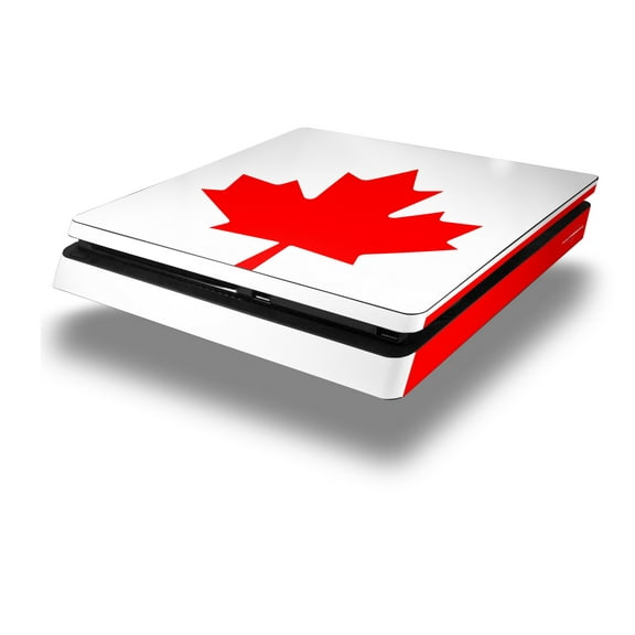 Vinyl Decal Skin Wrap compatible with Sony PlayStation 4 Slim Console Canadian Canada Flag (PS4 NOT INCLUDED)