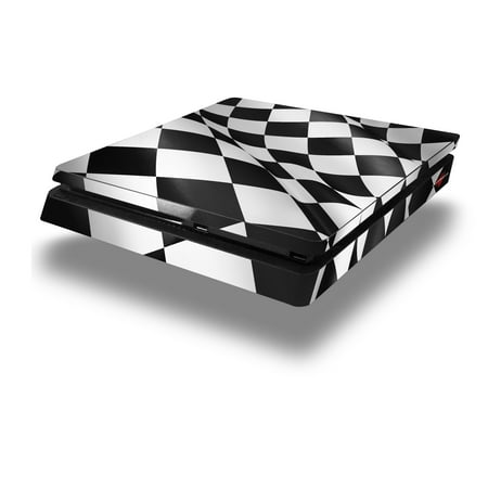 Vinyl Decal Skin Wrap compatible with Sony PlayStation 4 Slim Console Checkered Racing Flag (PS4 NOT INCLUDED)