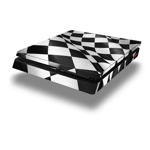 Vinyl Decal Skin Wrap compatible with Sony PlayStation 4 Slim Console Checkered Racing Flag (PS4 NOT INCLUDED)