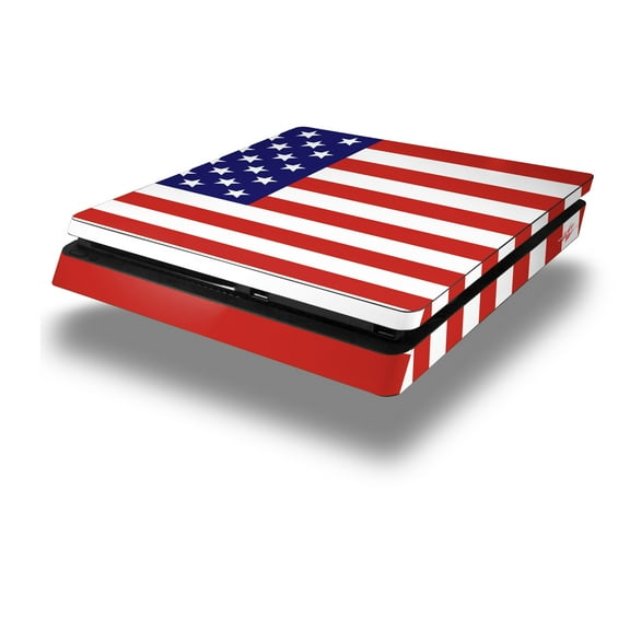 Vinyl Decal Skin Wrap compatible with Sony PlayStation 4 Slim Console USA American Flag 01 (PS4 NOT INCLUDED)