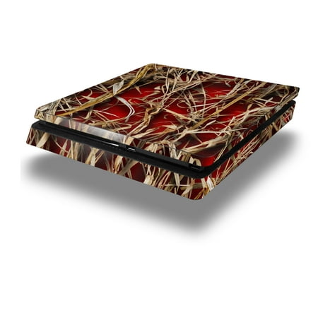 Vinyl Decal Skin Wrap compatible with Sony PlayStation 4 Slim Console WraptorCamo Grassy Marsh Camo Red (PS4 NOT INCLUDED)