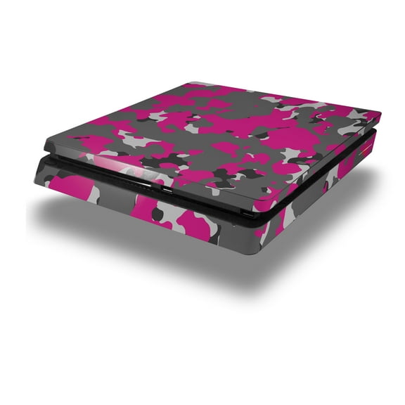 Vinyl Decal Skin Wrap compatible with Sony PlayStation 4 Slim Console WraptorCamo Old School Camouflage Camo Fuschia Hot Pink (PS4 NOT INCLUDED)