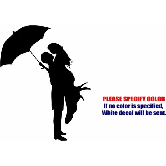 Vinyl Decal Sticker - Kissing Couple With Umbrella Car Truck Bumper Jdm Fun 10"