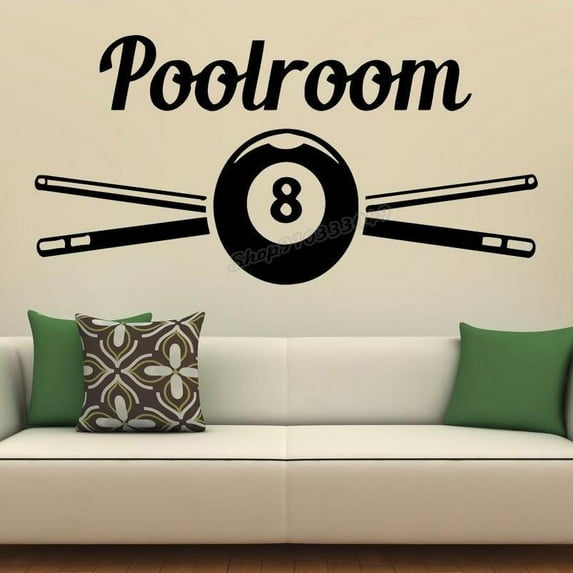 Vinyl Decor Billiard Wall Decal Billiard Sports Game Wall Sticker Billiards Club Decor Use Home Interior Decor Housewares 57x29cm
