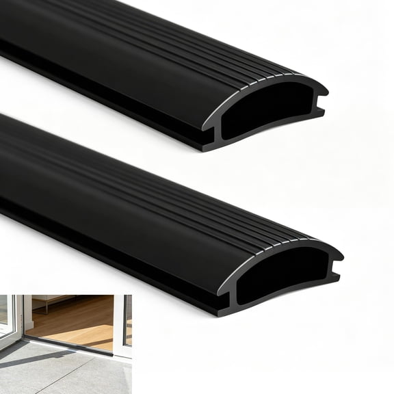 Vinyl Door Weather Stripping Seal Black 2 Count 36 Inch For Adjustable Aluminum Thresholds