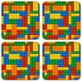 thumbnail image 1 of Vinyl Drink Coasters - Set of 4 - Building Blocks, 1 of 3