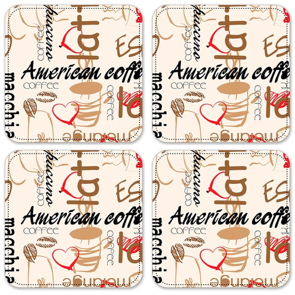 Vinyl Drink Coasters - Set of 4 - Coffee
