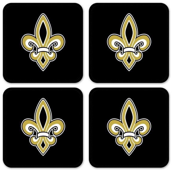 Vinyl Drink Coasters - Set of 4 - Fleur-de-lis