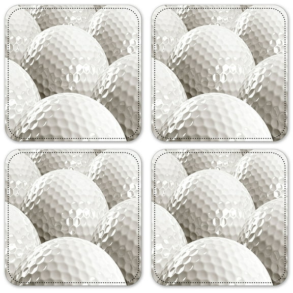 Vinyl Drink Coasters - Set of 4 - Golf Balls