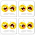 thumbnail image 1 of Vinyl Drink Coasters - Set of 4 - Laugh & Cry, 1 of 3