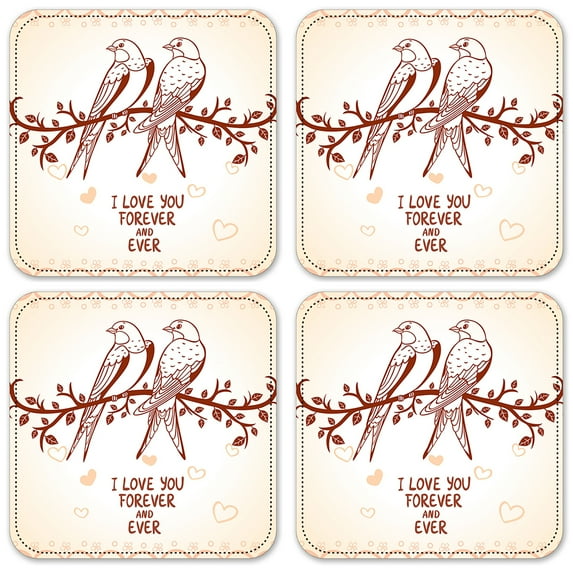 Vinyl Drink Coasters - Set of 4 - Love You Forever