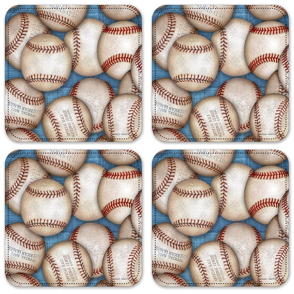 Vinyl Drink Coasters - Set of 4 - Official Baseballs - Image by Dan Morris