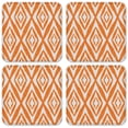 thumbnail image 1 of Vinyl Drink Coasters - Set of 4 - Orange Diamonds, 1 of 3