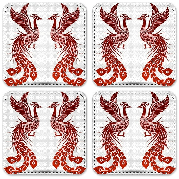 Vinyl Drink Coasters - Set of 4 - Phoenix
