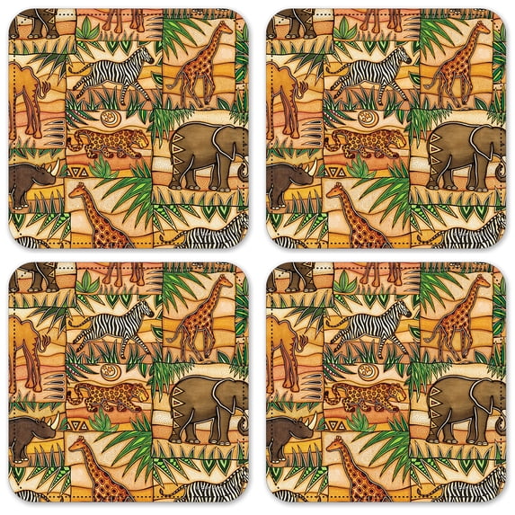 Vinyl Drink Coasters - Set of 4 - Safari - Image by Dan Morris