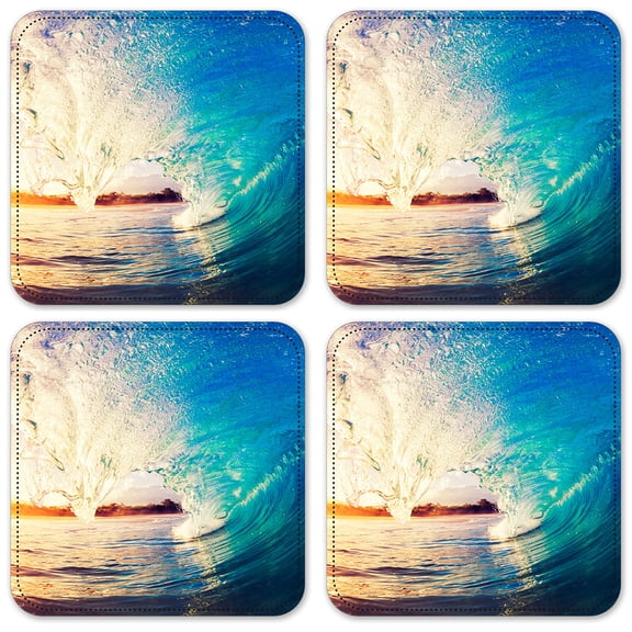 Vinyl Drink Coasters - Set of 4 - Wave Curl