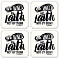 thumbnail image 1 of Vinyl Drink Coasters - Set of 4 - We Walk By Faith, 1 of 3
