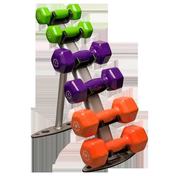 Vinyl Dumbell Rack, 3 Pair