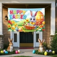 thumbnail image 1 of Vinyl Easter Backdrop with Bunny and Eggs - Waterproof Easter Photo Backdrop for Indoor Outdoor Party Decorations, Easter Props, 1 of 5