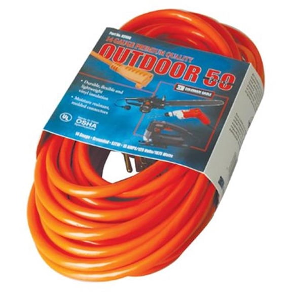 Vinyl Extension Cord, 50 ft, 1 Outlet