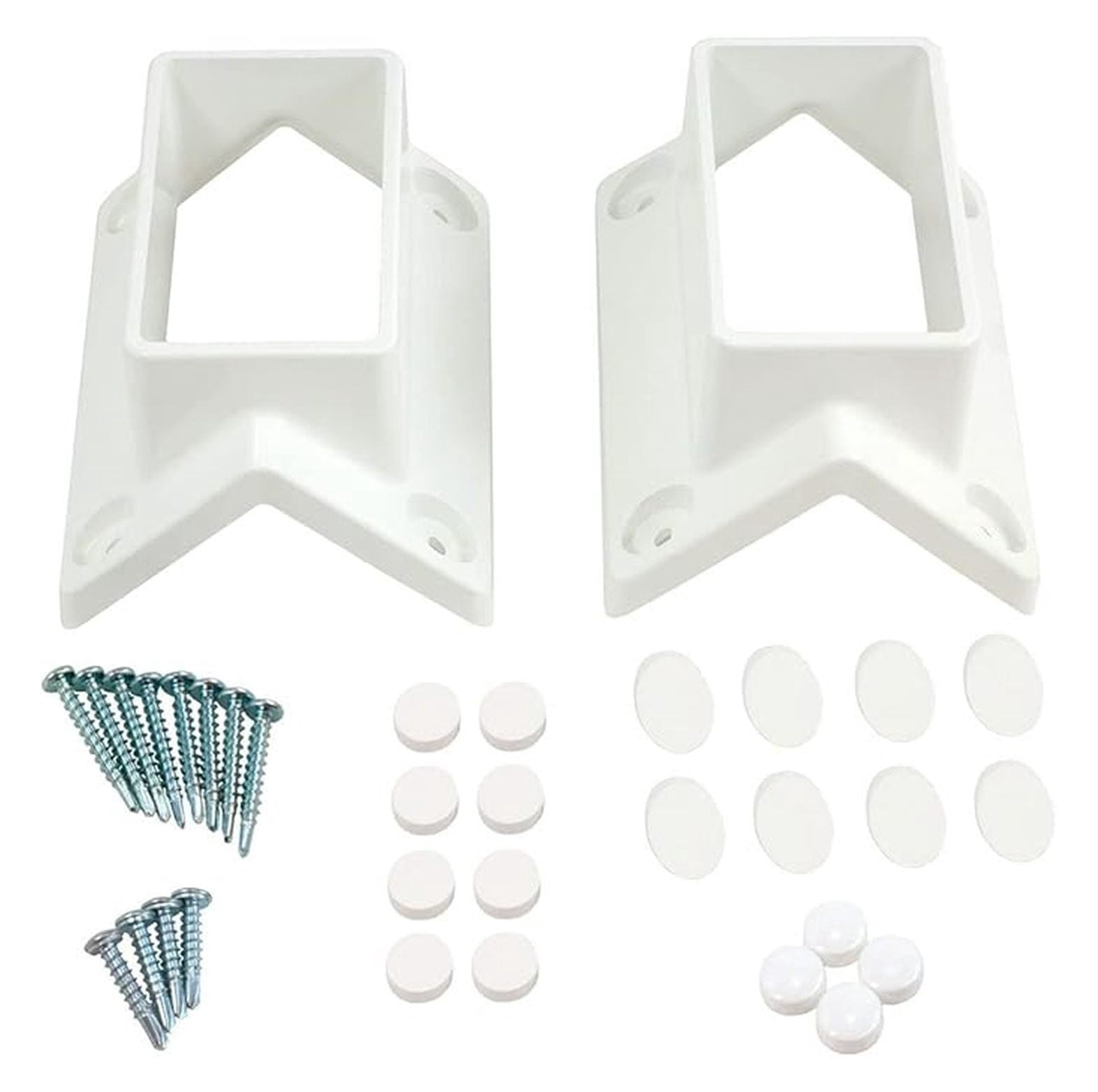 Vinyl Fence Handrail Brackets - 2x3.5 Inch 45 Degree - White Vinyl ...